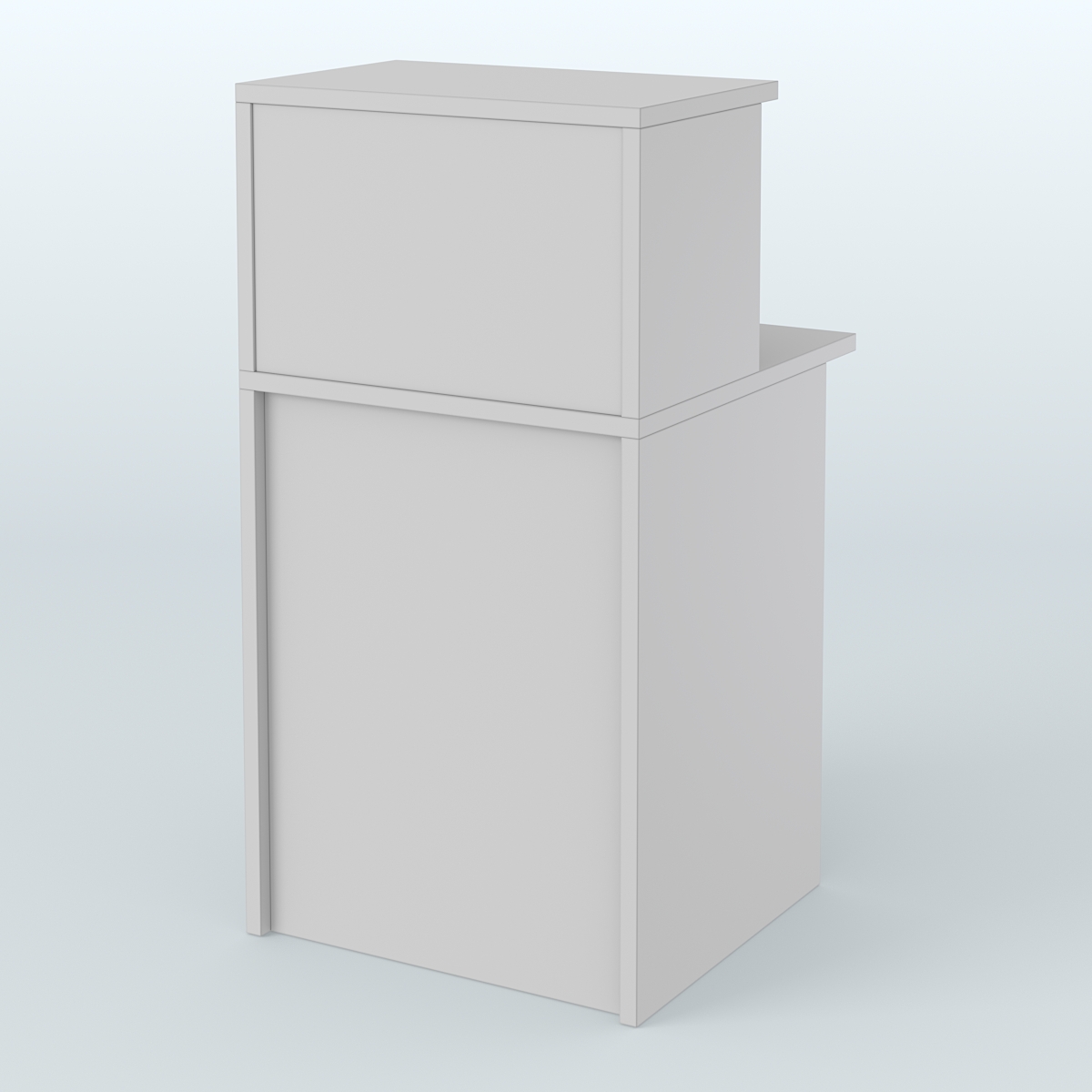 Ресепшен-Лайт прямоугольный с надставкой №12 Серый