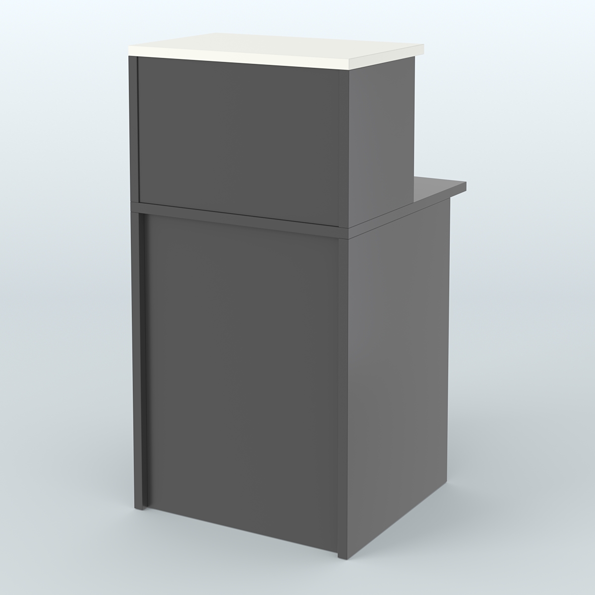 Ресепшен-Лайт прямоугольный с надставкой №12 Черный и Белый