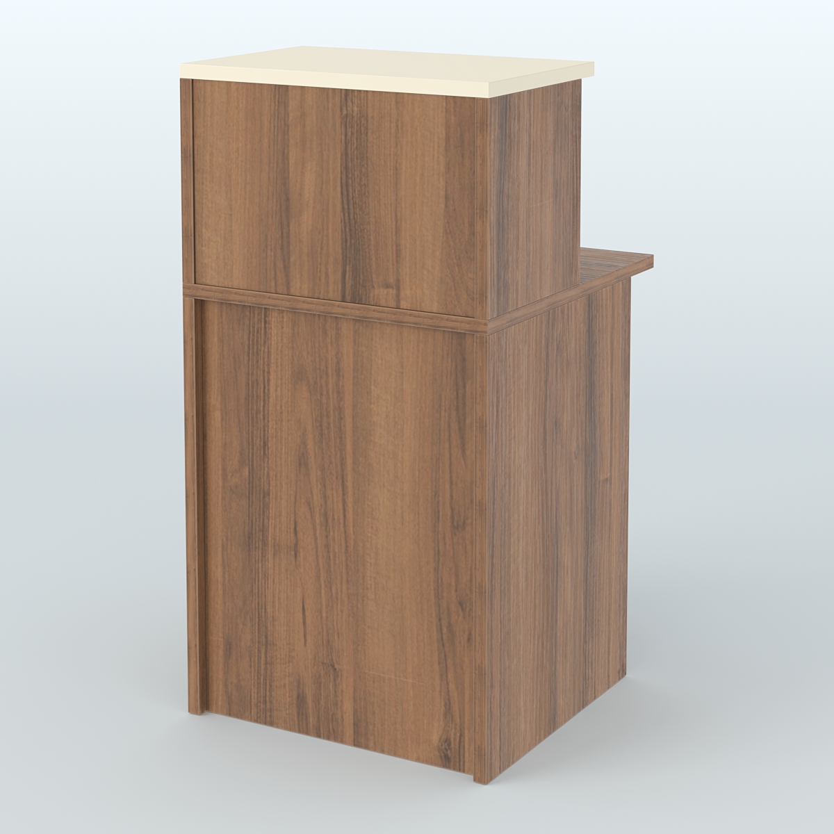 Ресепшен-Лайт прямоугольный с надставкой №12 Орех + Крем Вайс