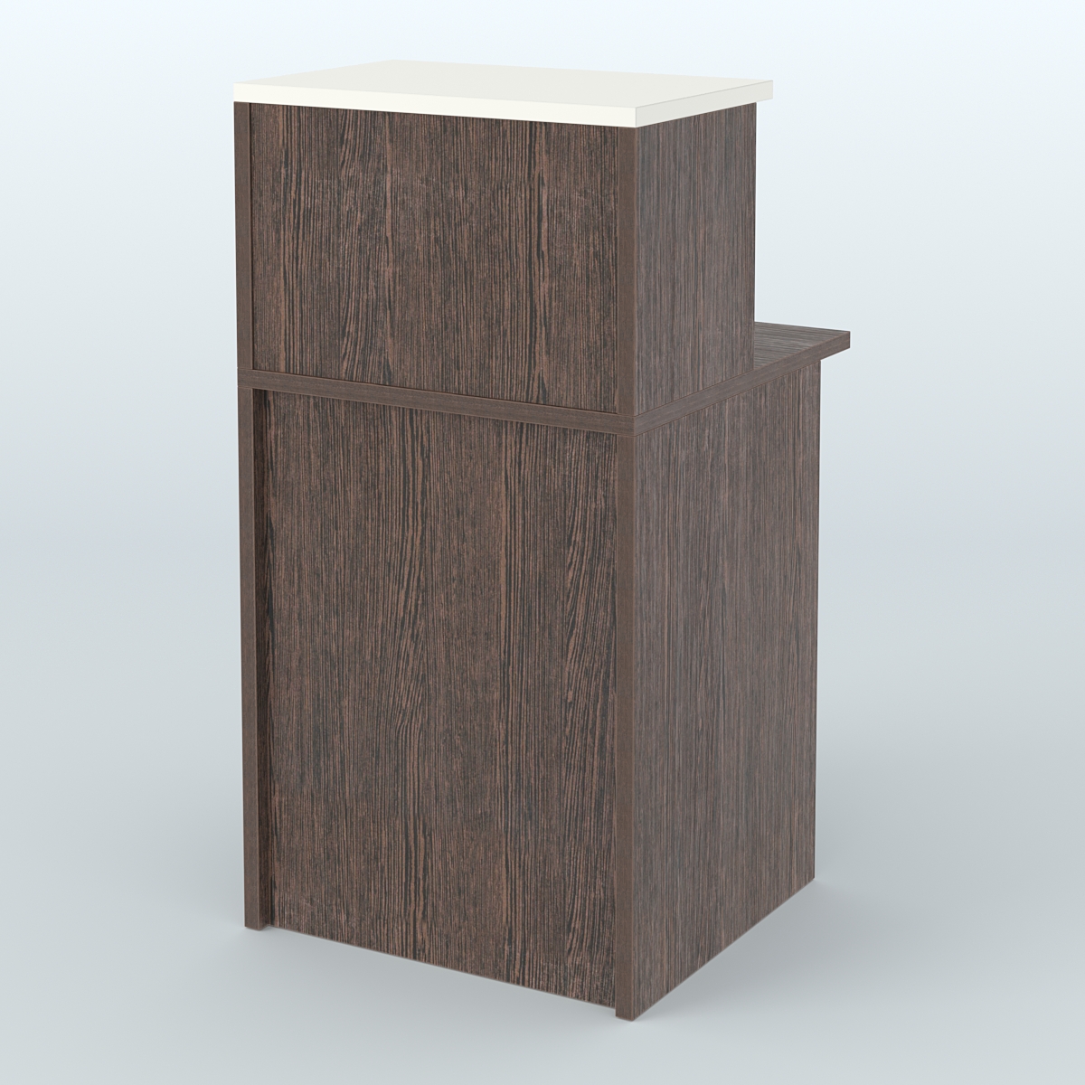 Ресепшен-Лайт прямоугольный с надставкой №12 Дуб Венге + Белый