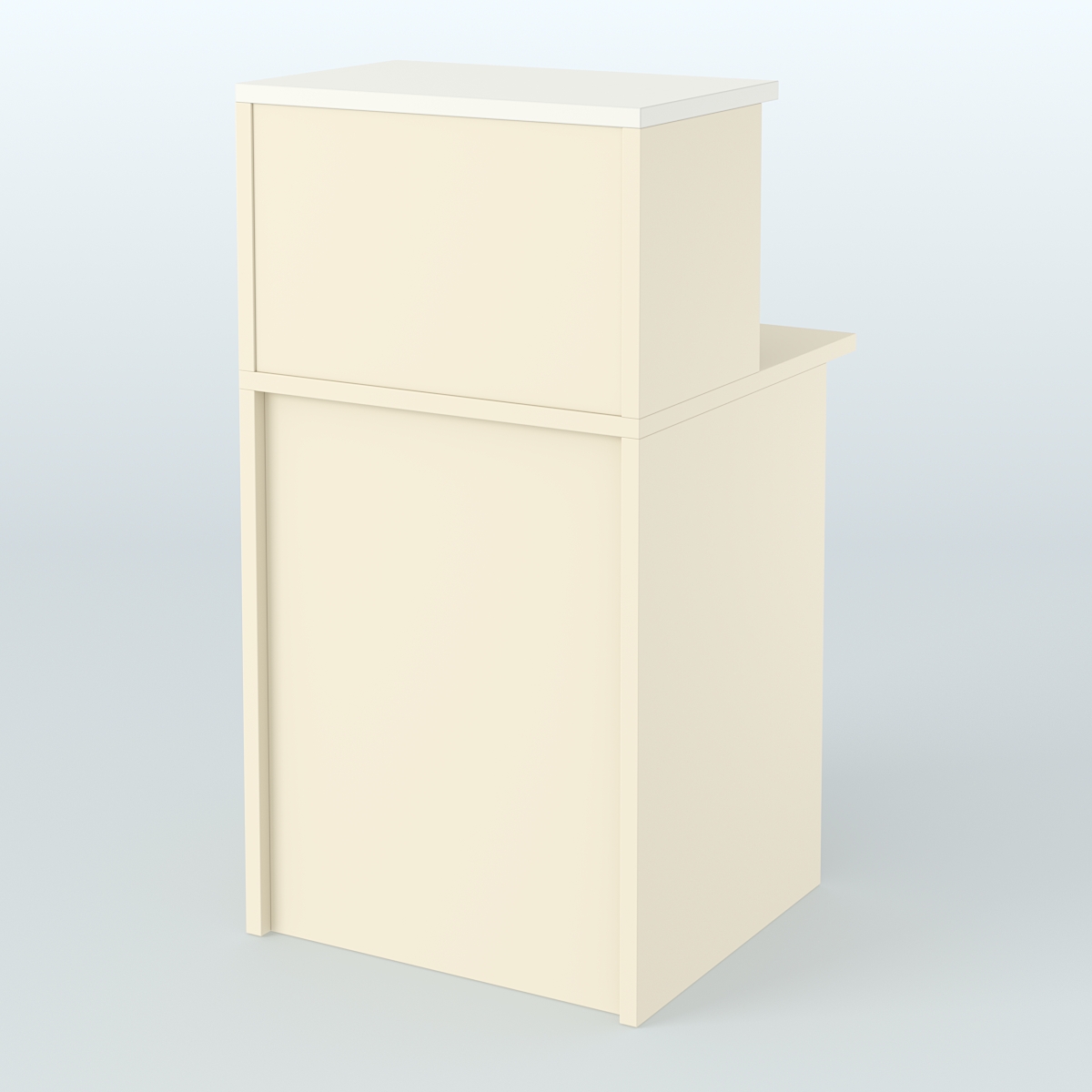 Ресепшен-Лайт прямоугольный с надставкой №12 Крем Вайс + Белый