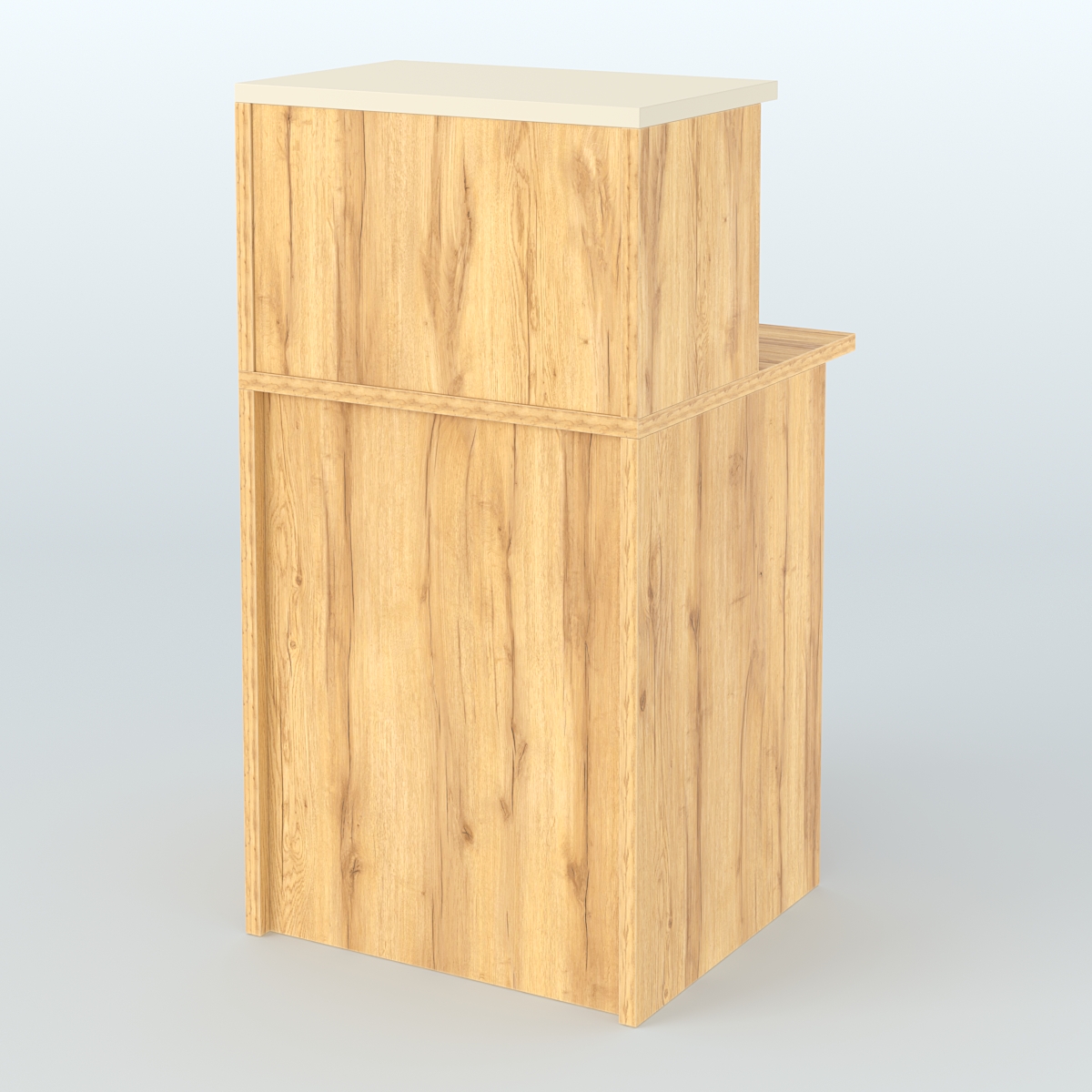 Ресепшен-Лайт прямоугольный с надставкой №12 Дуб Золотистый и Крем Вайс