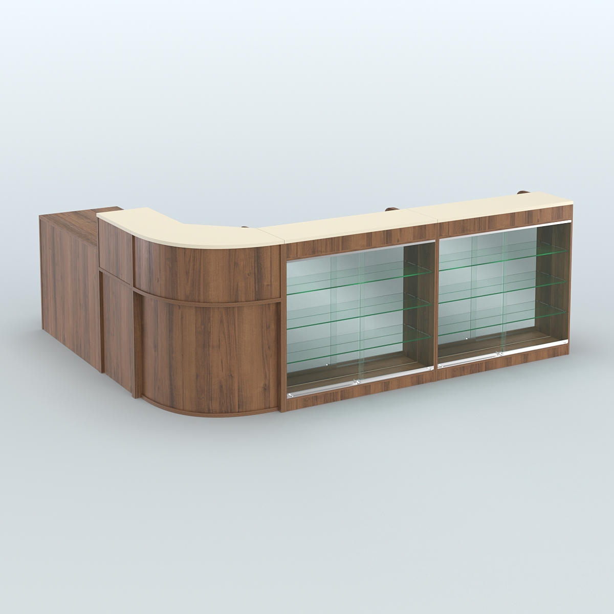 Угловой павильон Чай и Кофе с собой №2 Орех + Крем Вайс