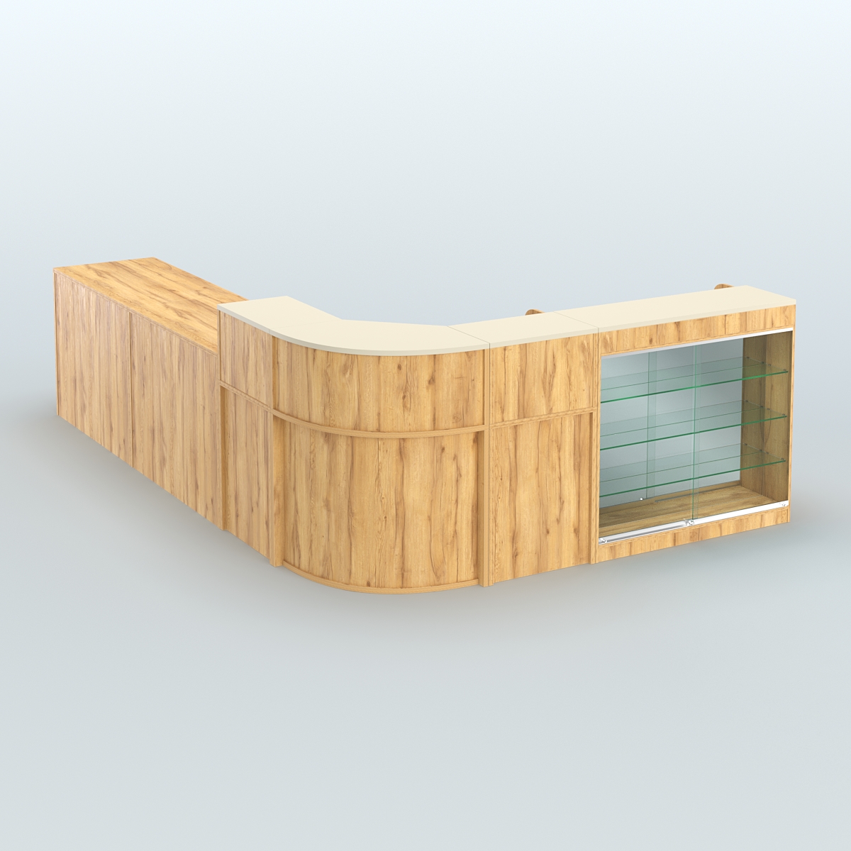 Угловой павильон Чай и Кофе с собой №5 Дуб Золотистый и Крем Вайс