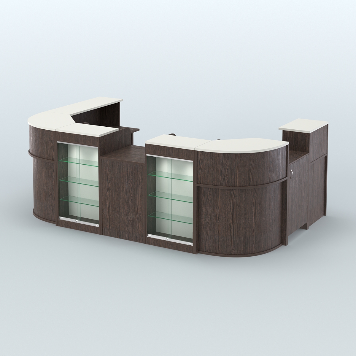 Пристенный павильон Чай и Кофе с собой №1 Дуб Венге + Белый