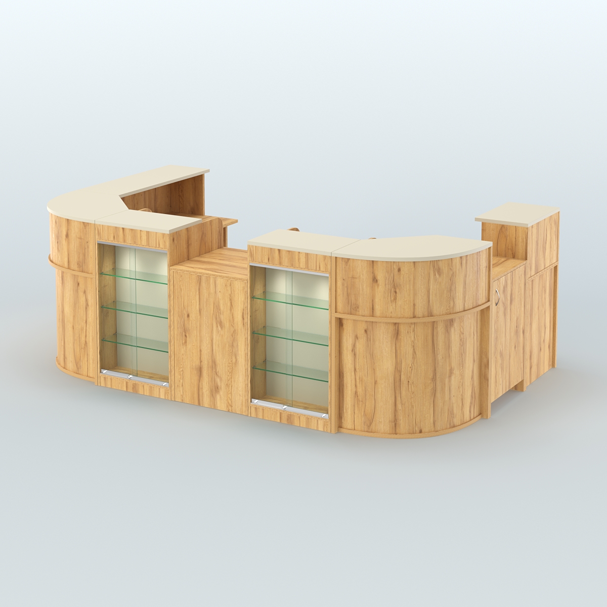 Пристенный павильон Чай и Кофе с собой №1 Дуб Золотистый и Крем Вайс