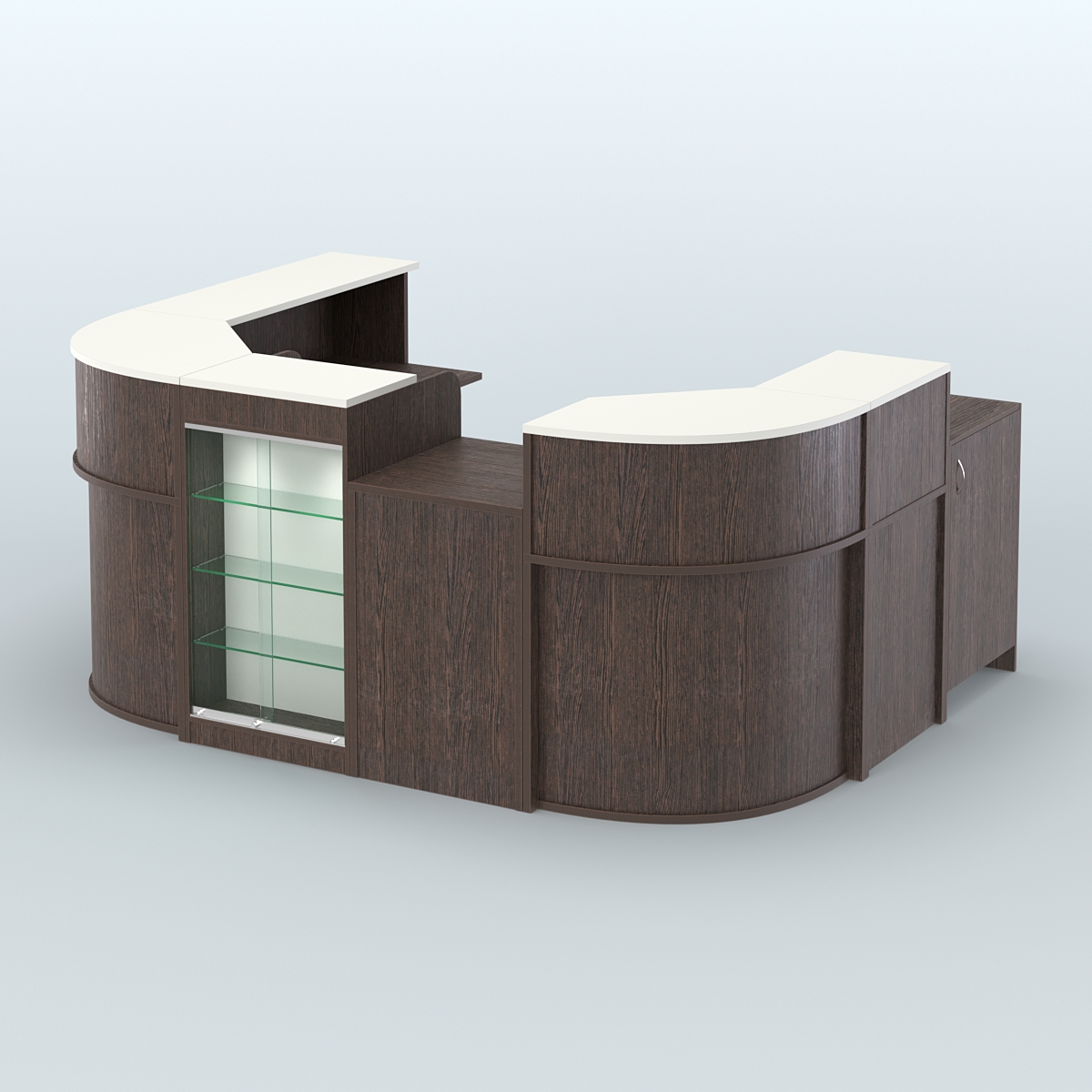 Пристенный павильон Чай и Кофе с собой №2 Дуб Венге + Белый