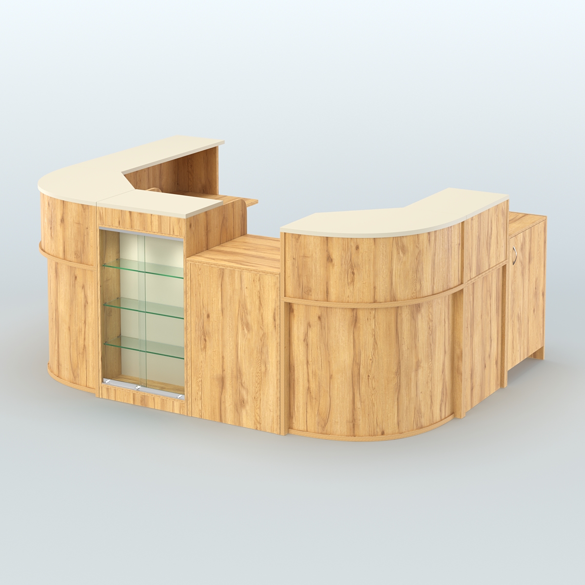 Пристенный павильон Чай и Кофе с собой №2 Дуб Золотистый и Крем Вайс