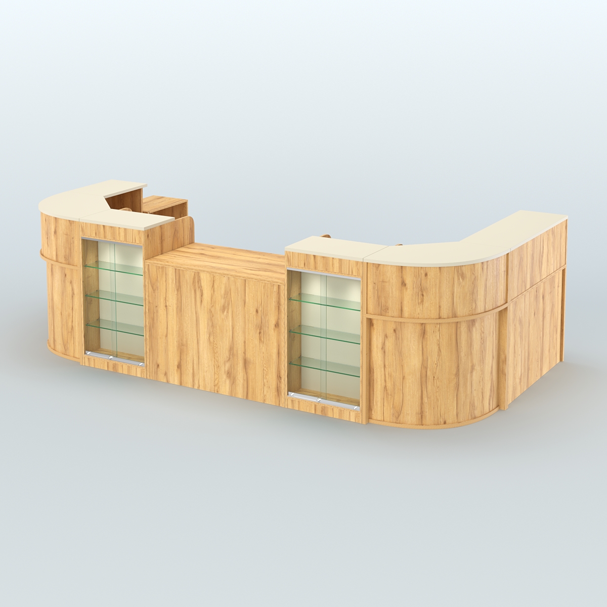 Пристенный павильон Чай и Кофе с собой №4 Дуб Золотистый и Крем Вайс