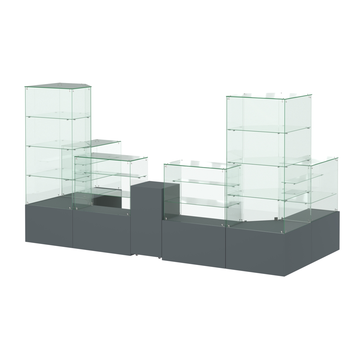 Павильон ИСТРА пристенный №8а (6, 68 кв.м) Темно-Серый