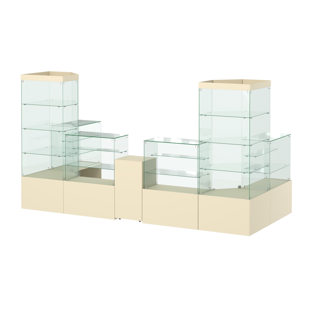 Павильон ИСТРА пристенный №8б (6, 68 кв.м) Крем Вайс