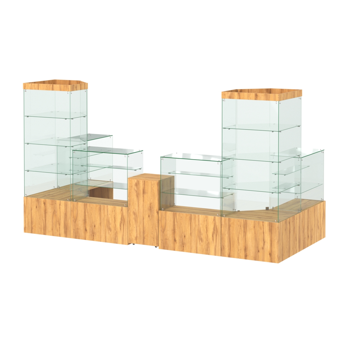 Павильон ИСТРА пристенный №8б (6, 68 кв.м) Дуб Золотистый