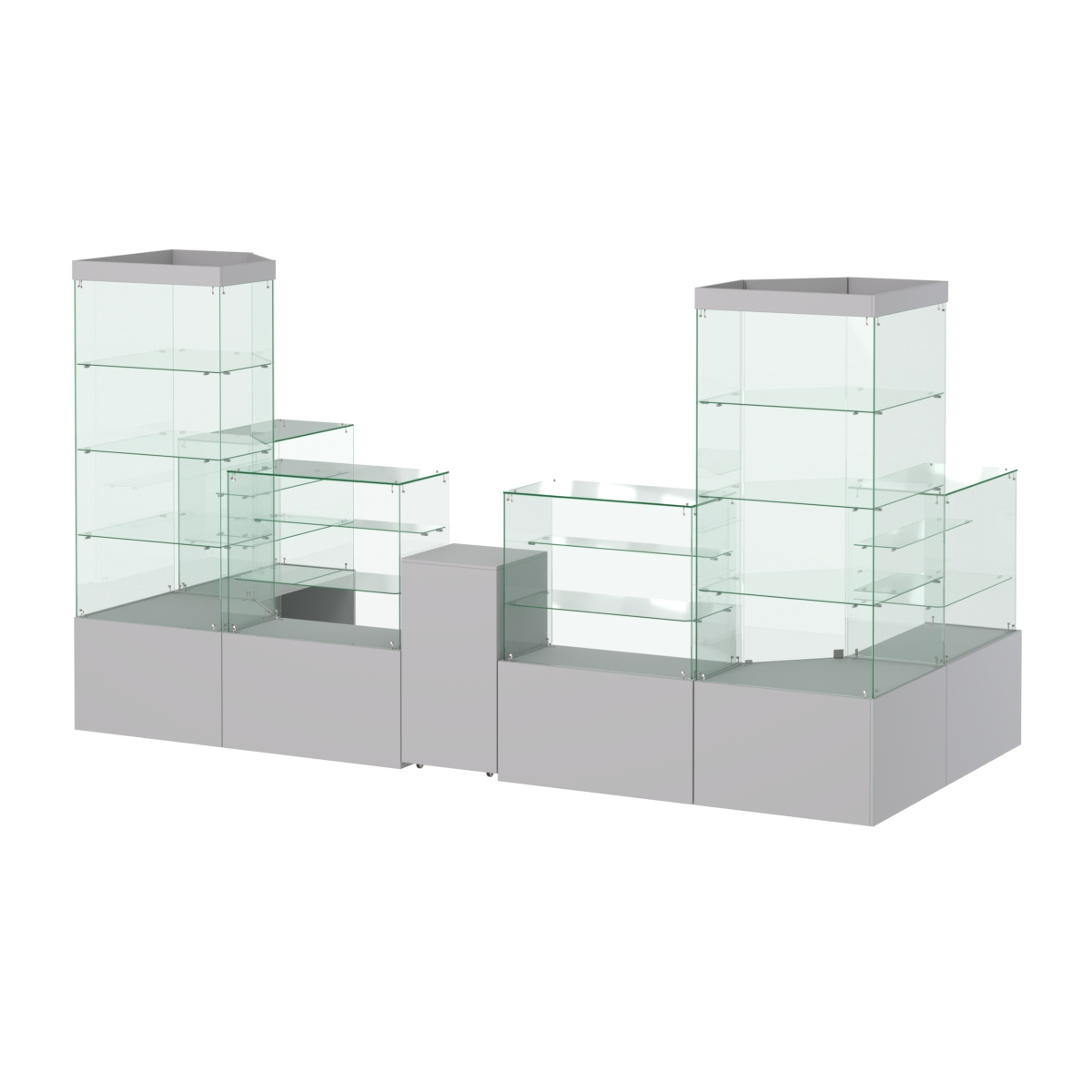 Павильон ИСТРА пристенный №8б (6, 68 кв.м) Серый