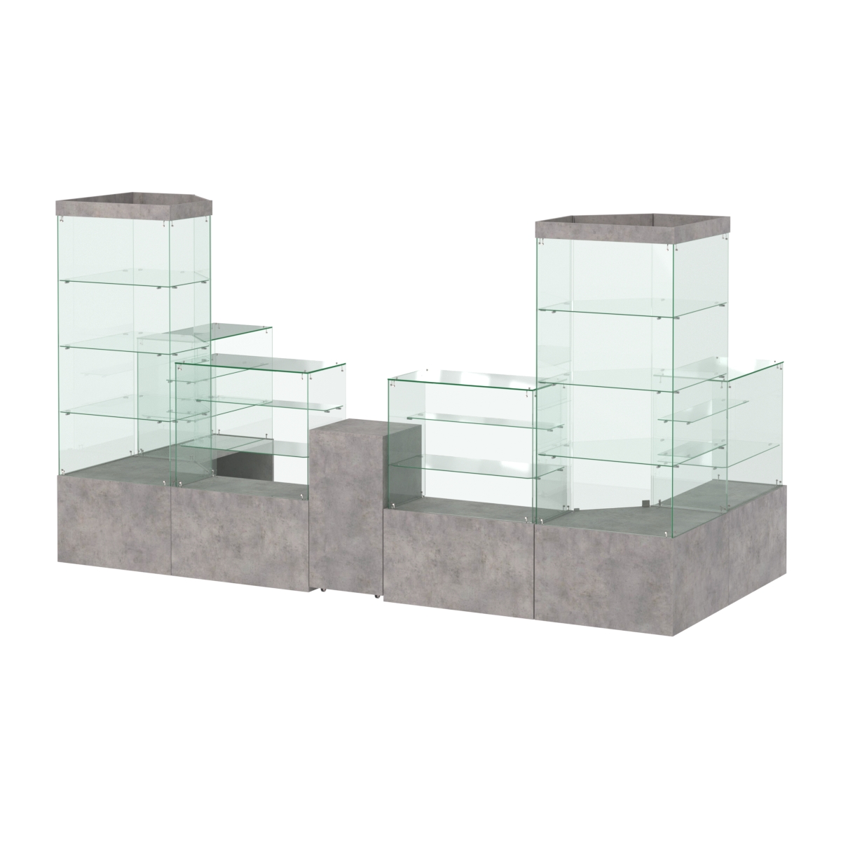 Павильон ИСТРА пристенный №8б (6, 68 кв.м) Бетон Чикаго светло-серый F186 ST9