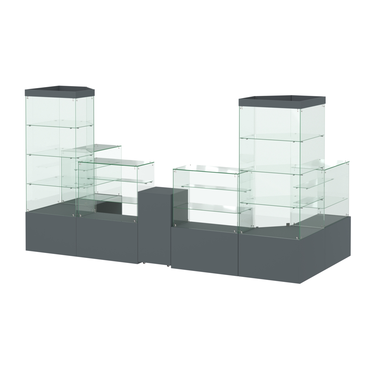 Павильон ИСТРА пристенный №8б (6, 68 кв.м) Темно-Серый