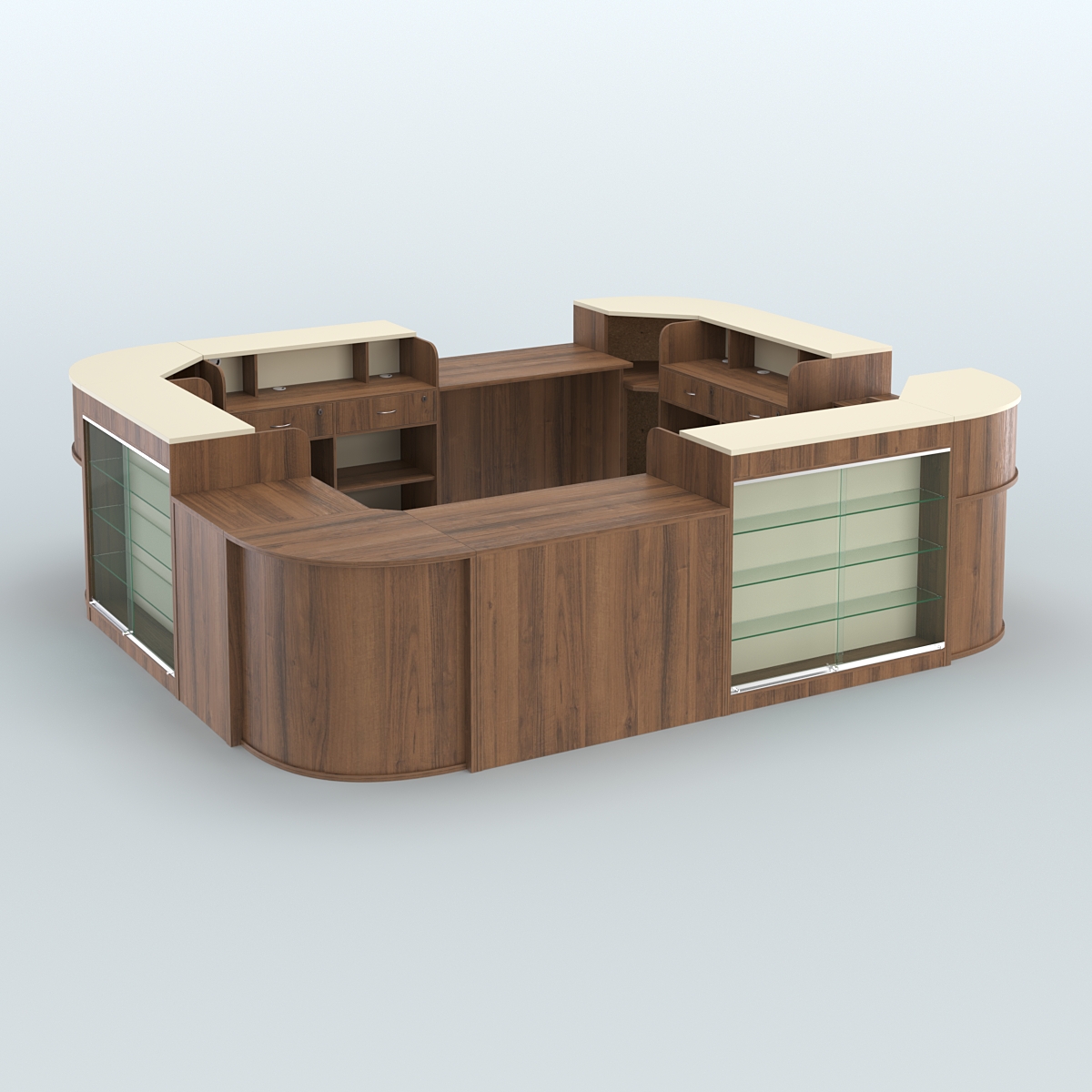 Островной павильон Чай и Кофе с собой №2 Орех + Крем Вайс