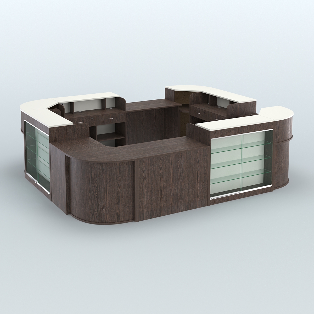 Островной павильон Чай и Кофе с собой №2 Дуб Венге + Белый