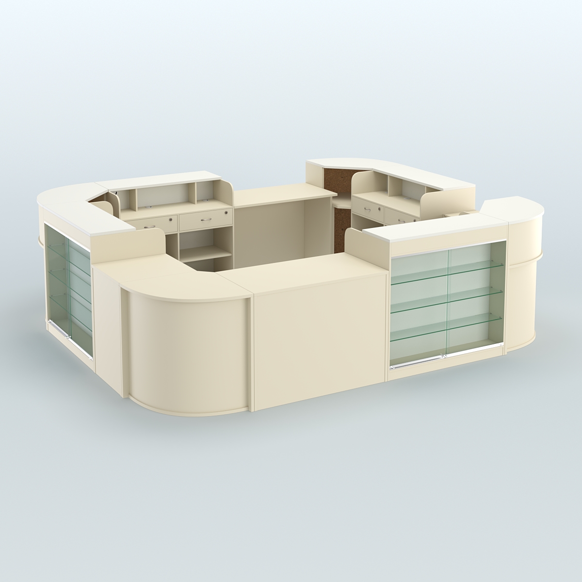 Островной павильон Чай и Кофе с собой №2 Крем Вайс + Белый