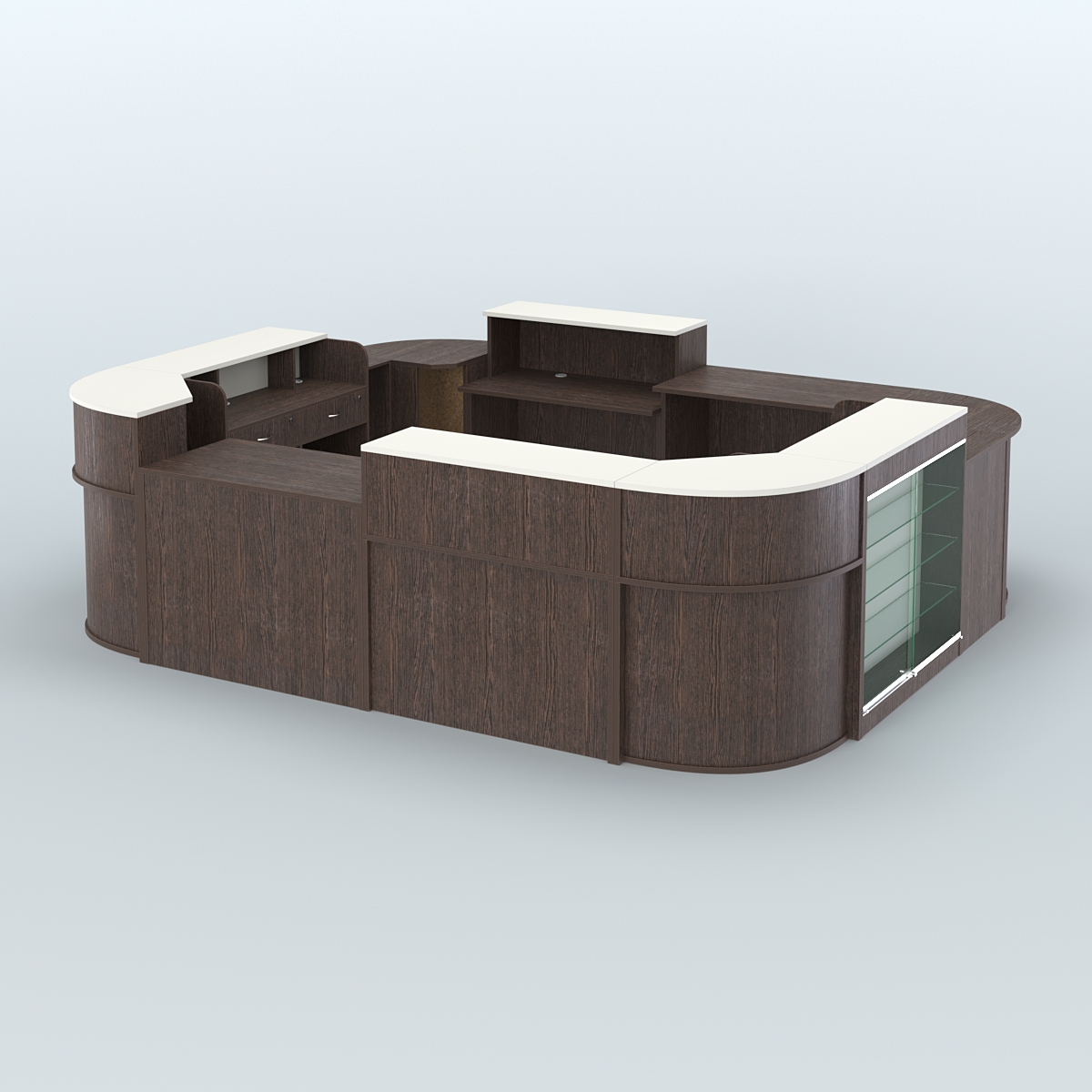 Островной павильон Чай и Кофе с собой №4 Дуб Венге + Белый