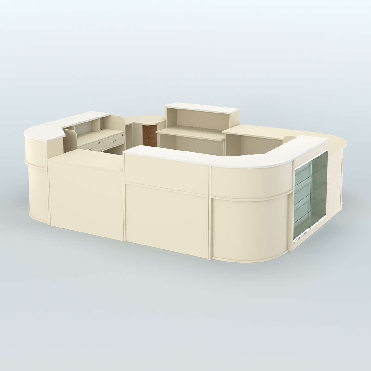 Островной павильон Чай и Кофе с собой №4 Крем Вайс + Белый