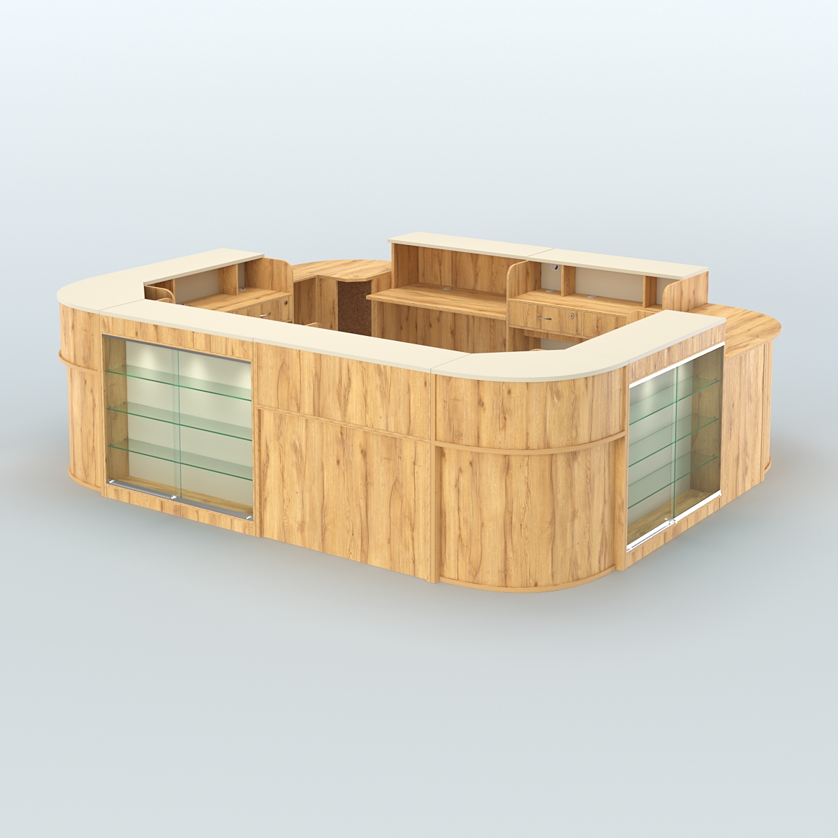 Островной павильон Чай и Кофе с собой №5 Дуб Золотистый и Крем Вайс