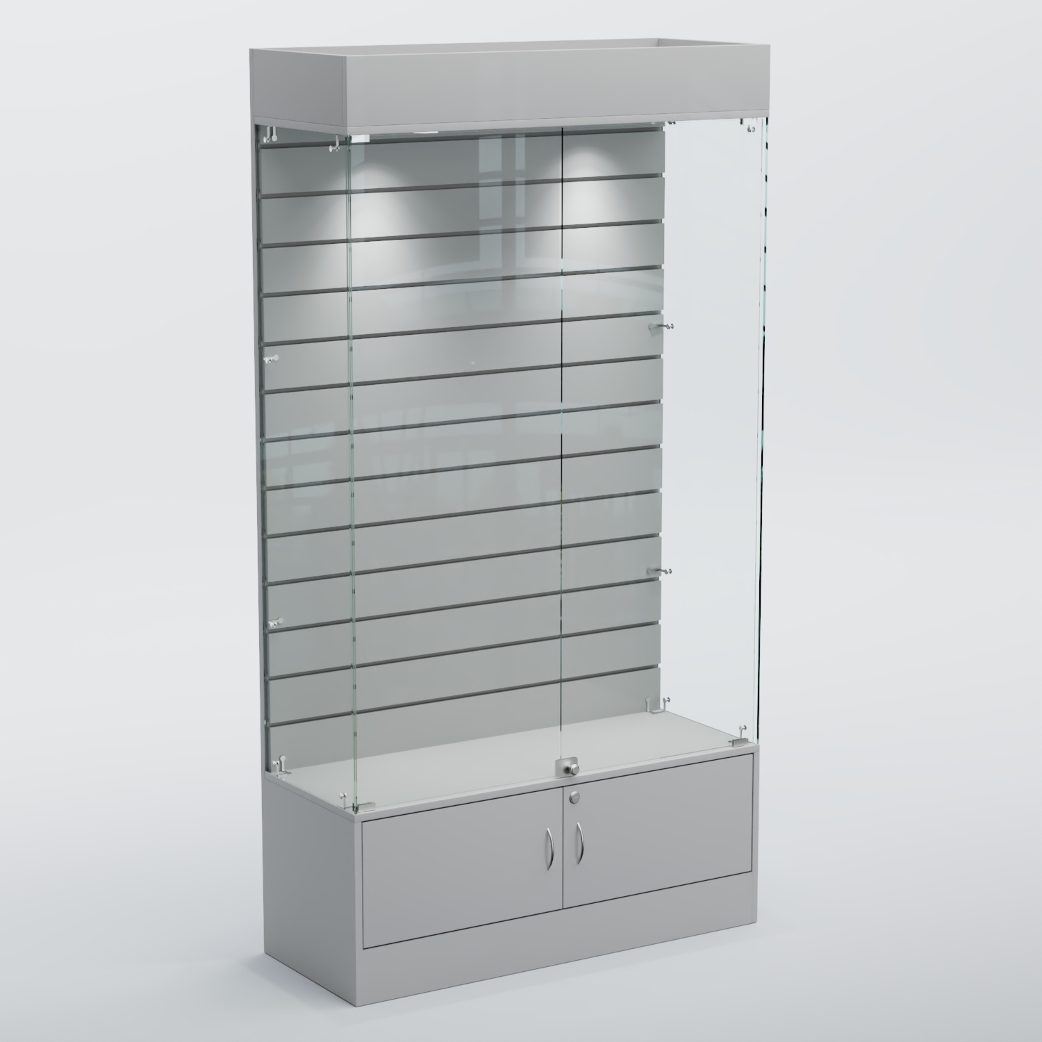 Витрина СЕТЬ №1 с экономпанелью Серый