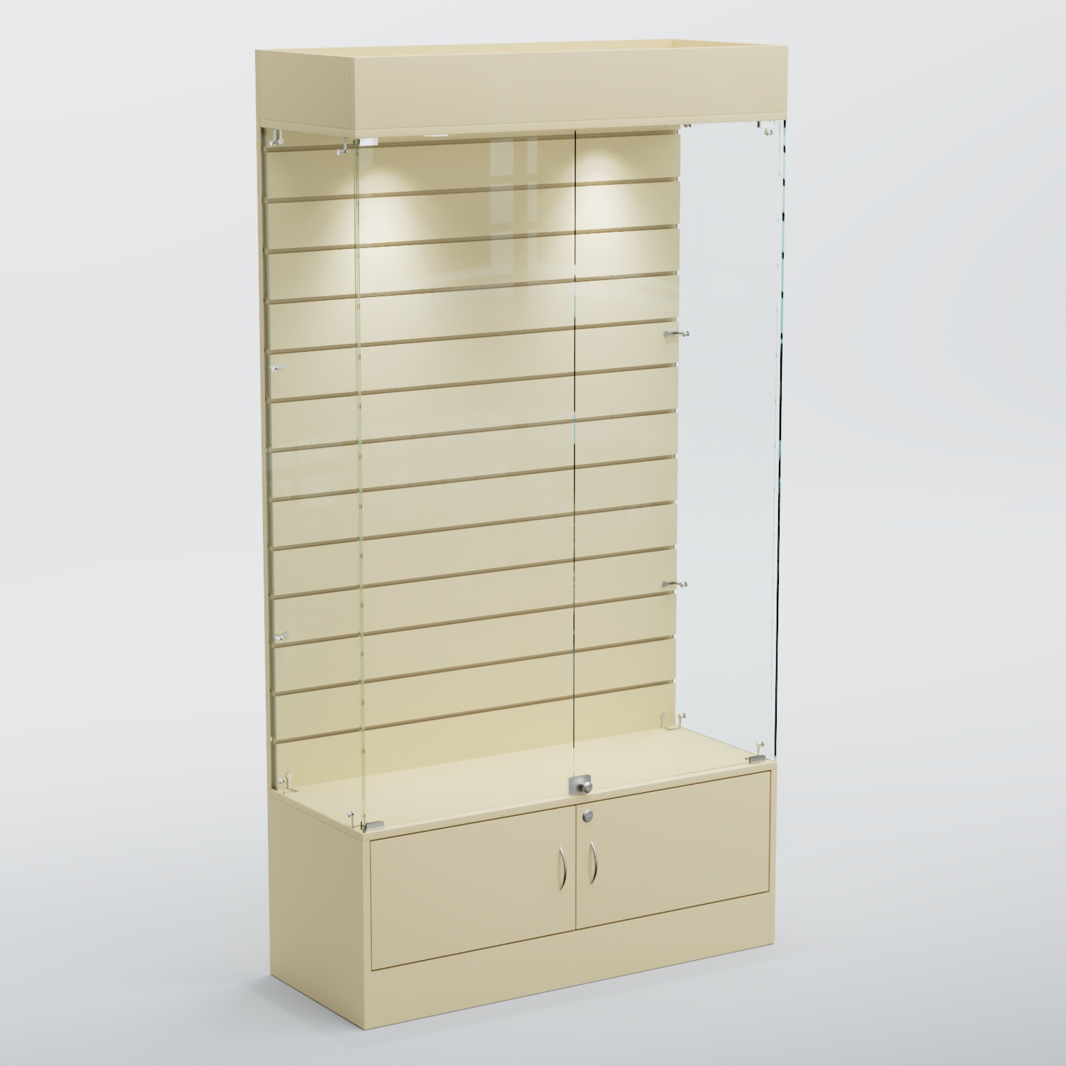 Витрина СЕТЬ №1 с экономпанелью Крем Вайс