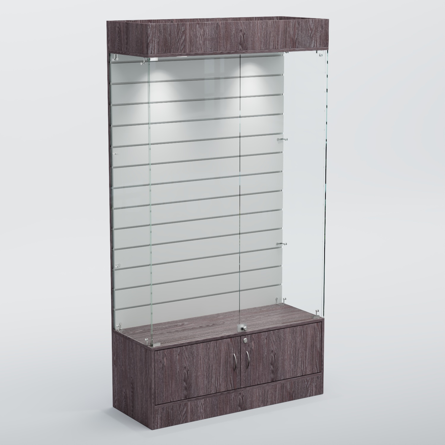 Витрина СЕТЬ №1 с экономпанелью Ясень Анкор темный