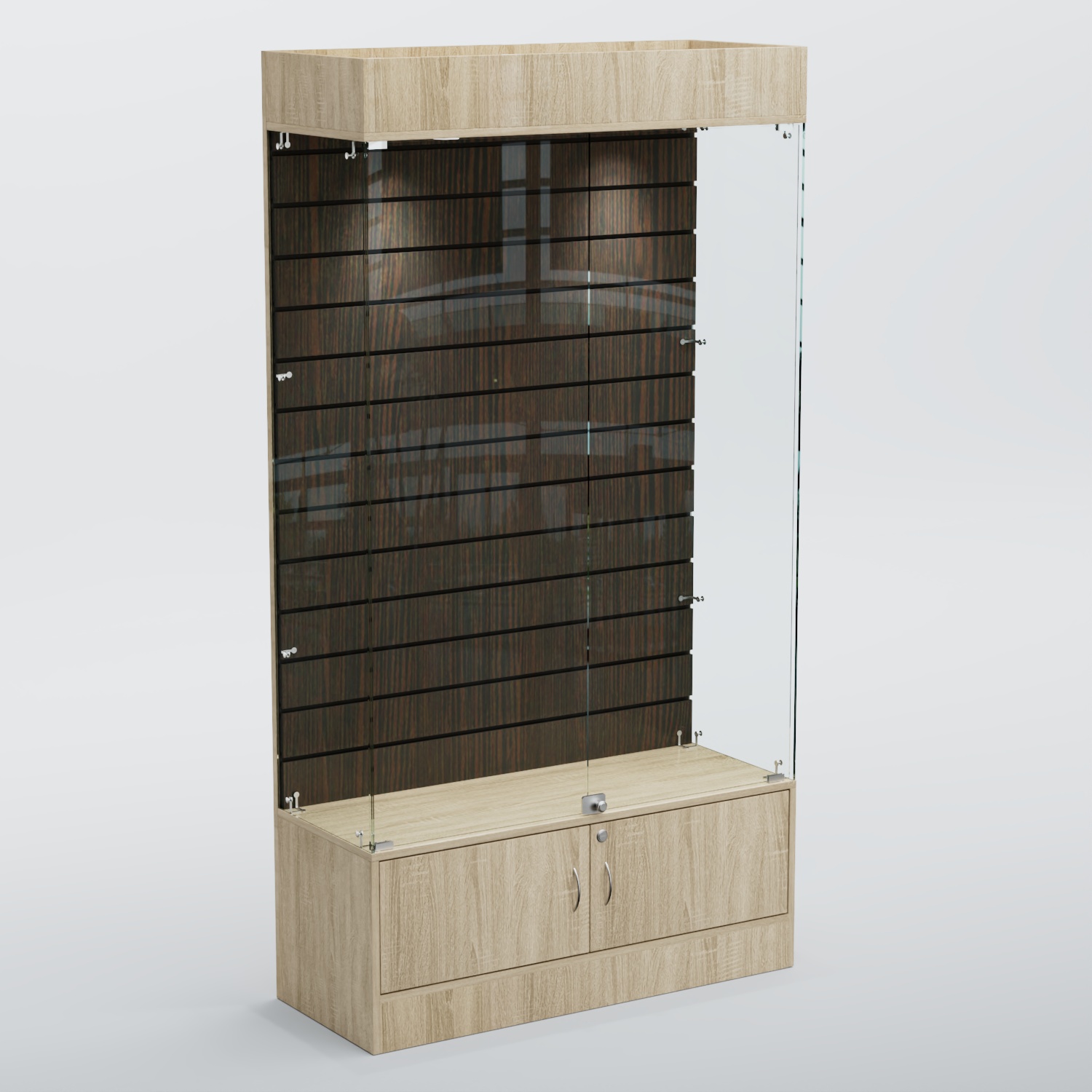 Витрина СЕТЬ №1 с экономпанелью Дуб Сонома + Дуб Венге