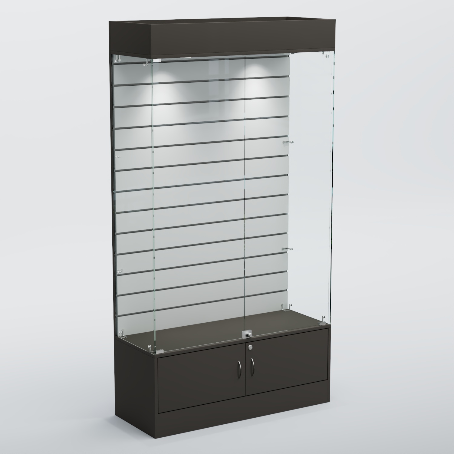 Витрина СЕТЬ №1 с экономпанелью Черный + Белый