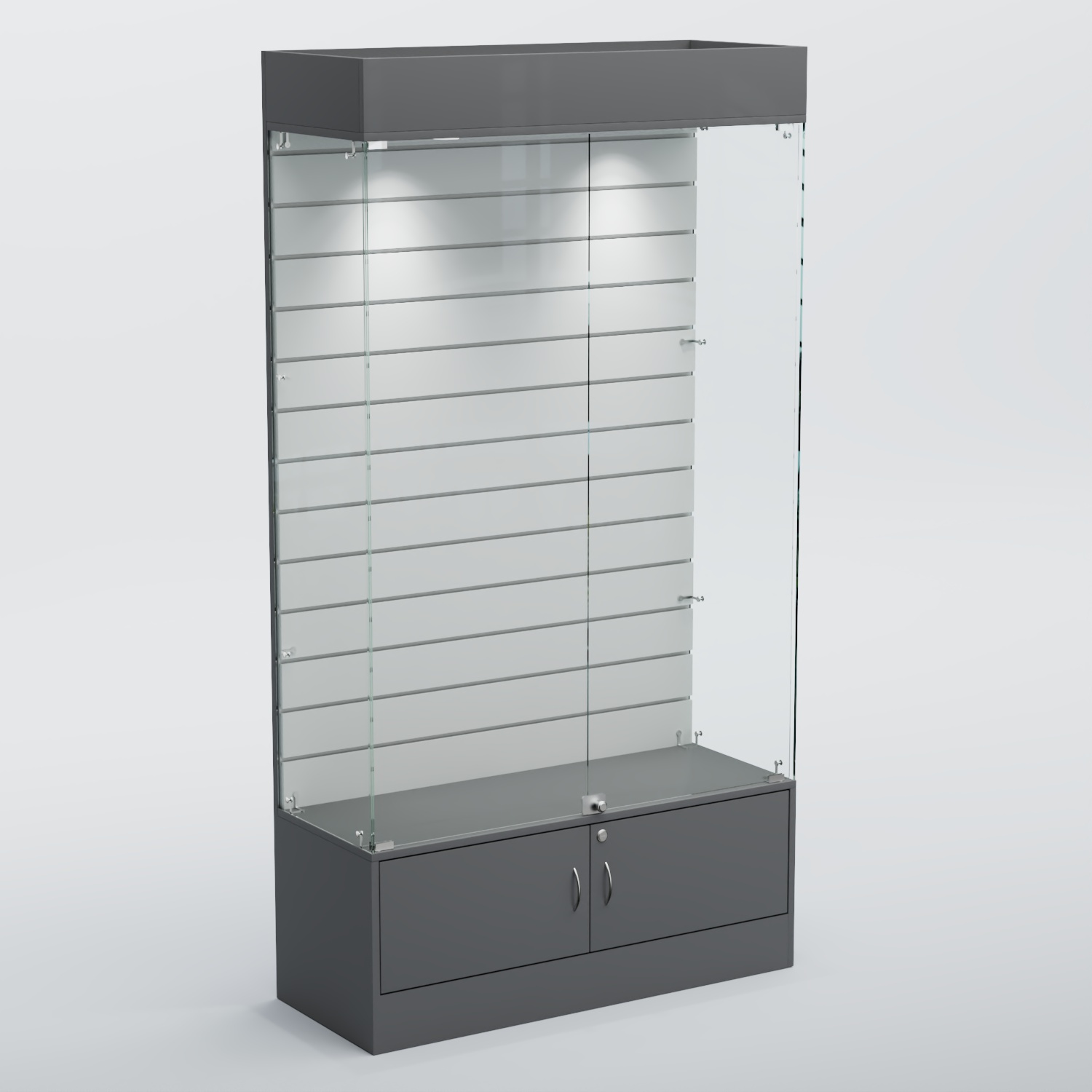 Витрина СЕТЬ №1 с экономпанелью Темно-Серый