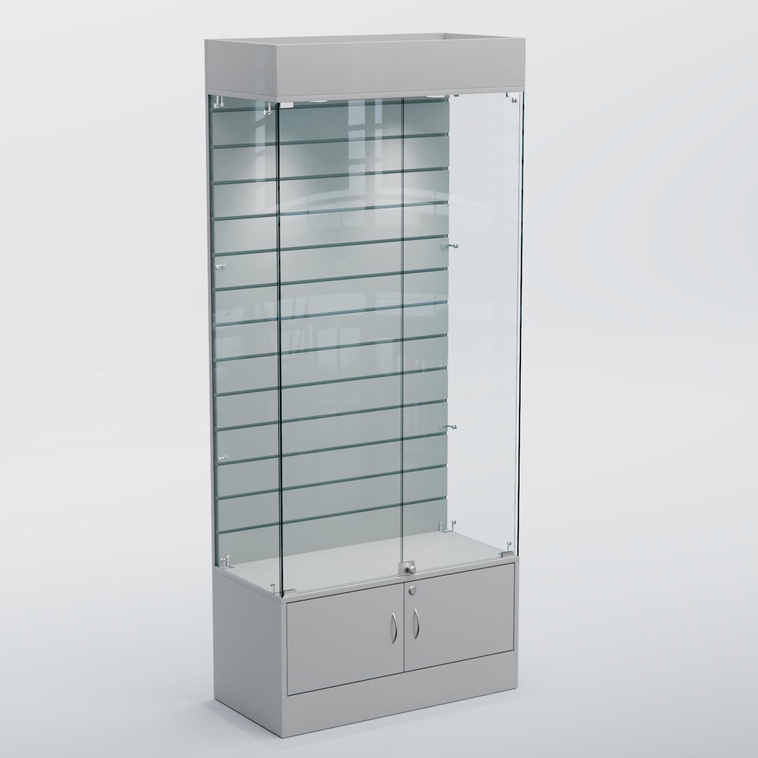 Витрина СЕТЬ №2 с экономпанелью Серый