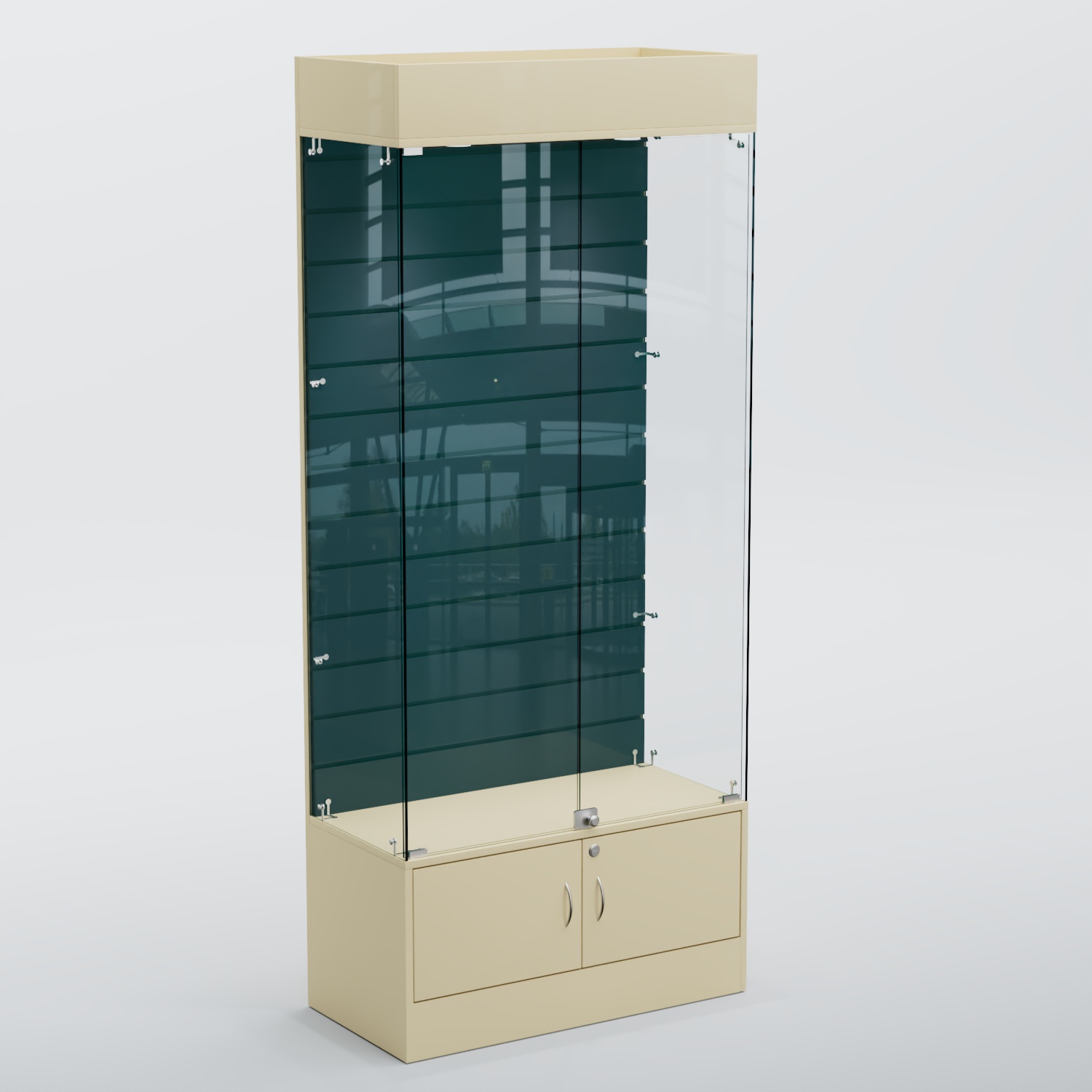 Витрина СЕТЬ №2 с экономпанелью Крем Вайс+Антрацит