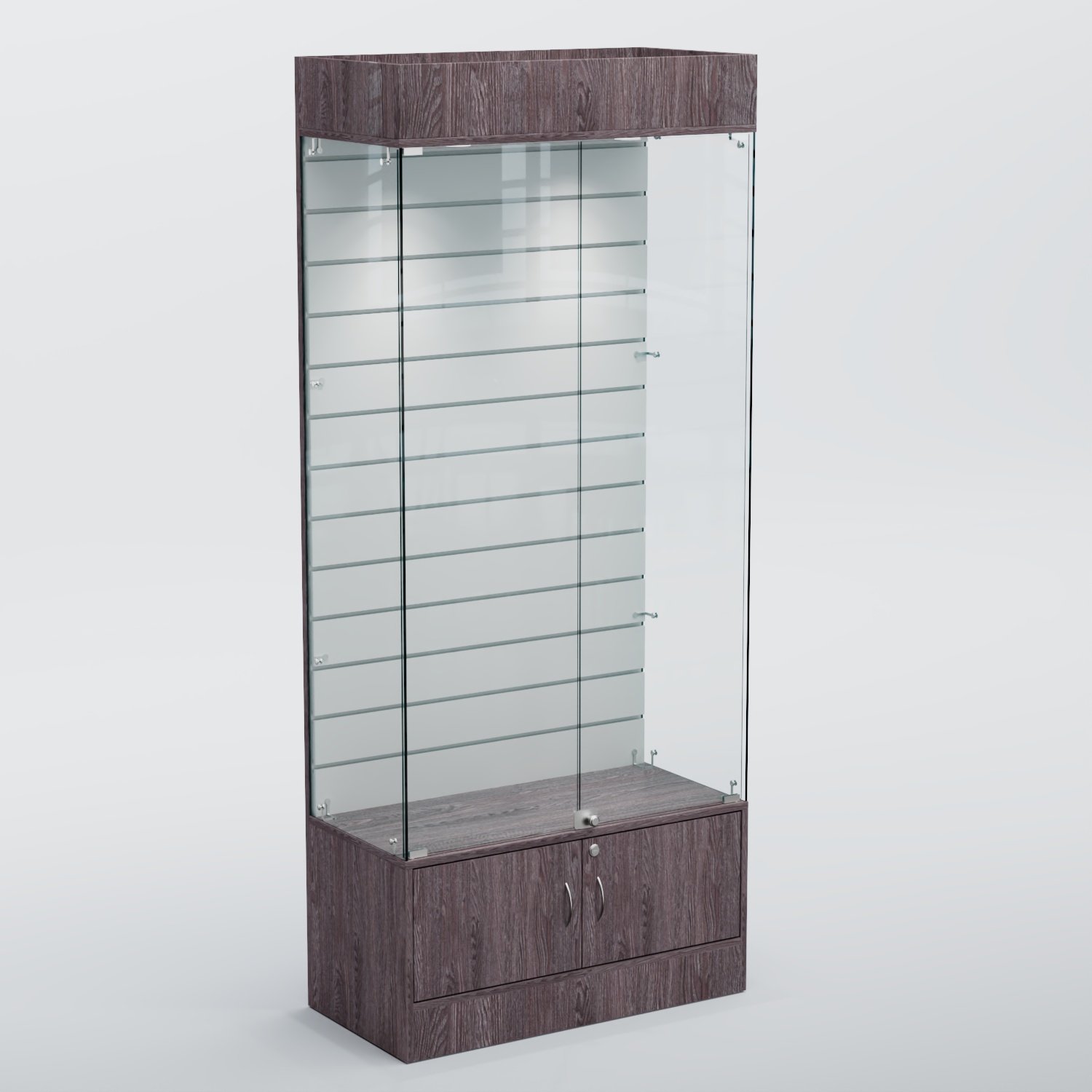 Витрина СЕТЬ №2 с экономпанелью Ясень Анкор темный