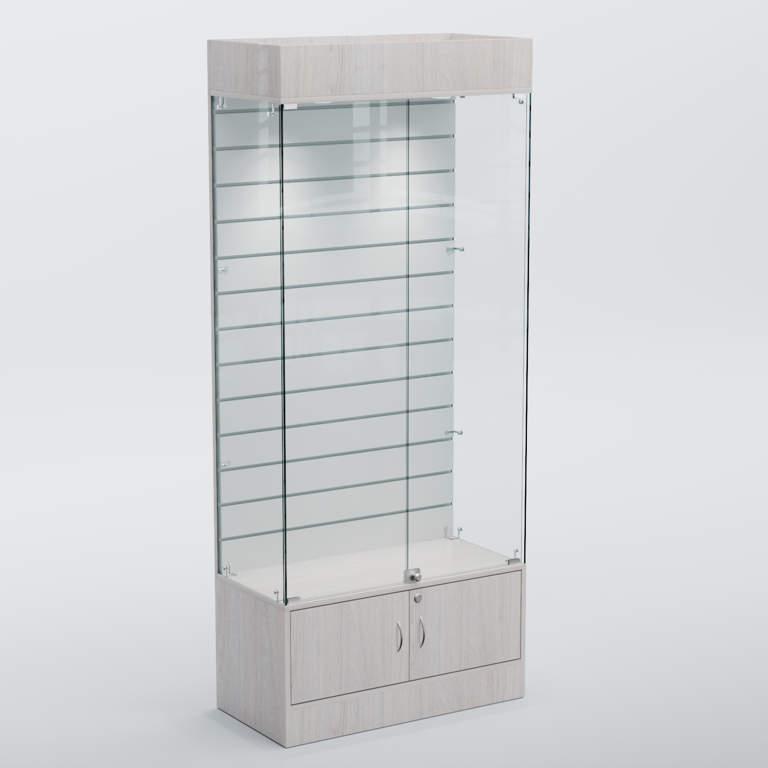 Витрина СЕТЬ №2 с экономпанелью Ясень Анкор светлый