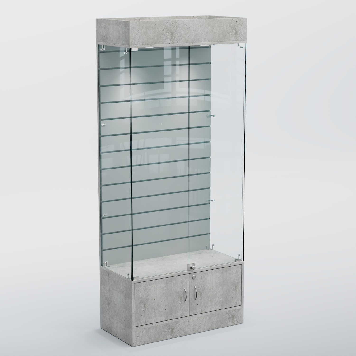 Витрина СЕТЬ №2 с экономпанелью Метрополитан Грей