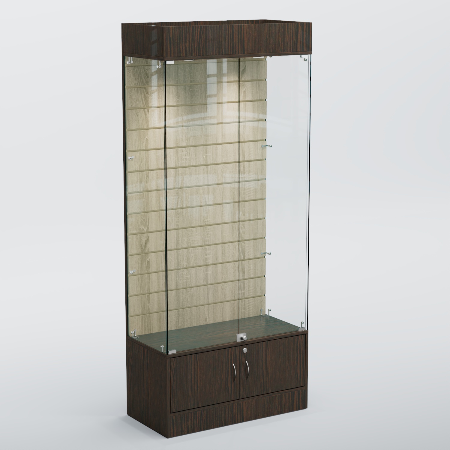 Витрина СЕТЬ №2 с экономпанелью Дуб Венге и Дуб Сонома