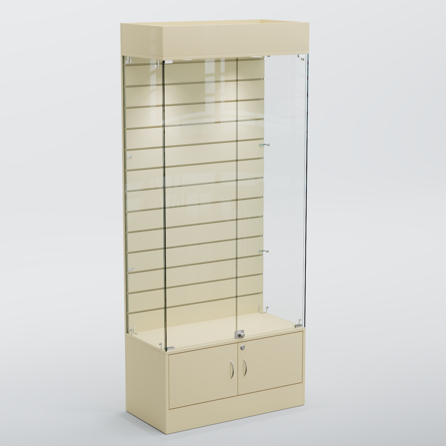 Витрина СЕТЬ №2 с экономпанелью Крем Вайс