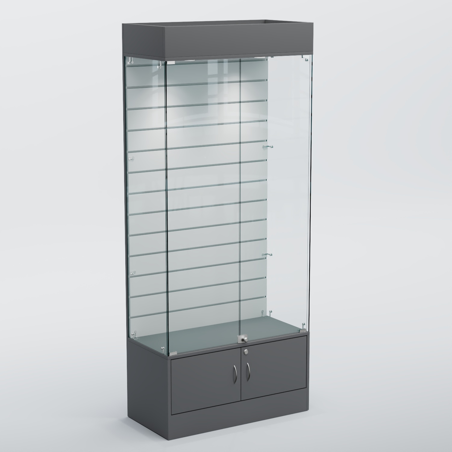 Витрина СЕТЬ №2 с экономпанелью Темно-Серый