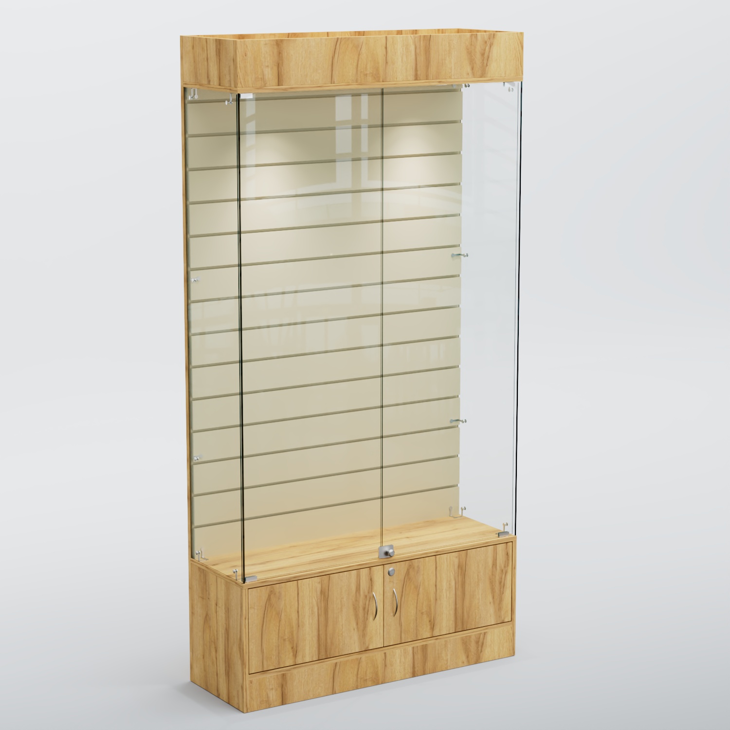 Витрина СЕТЬ №3 с экономпанелью Дуб Золотистый