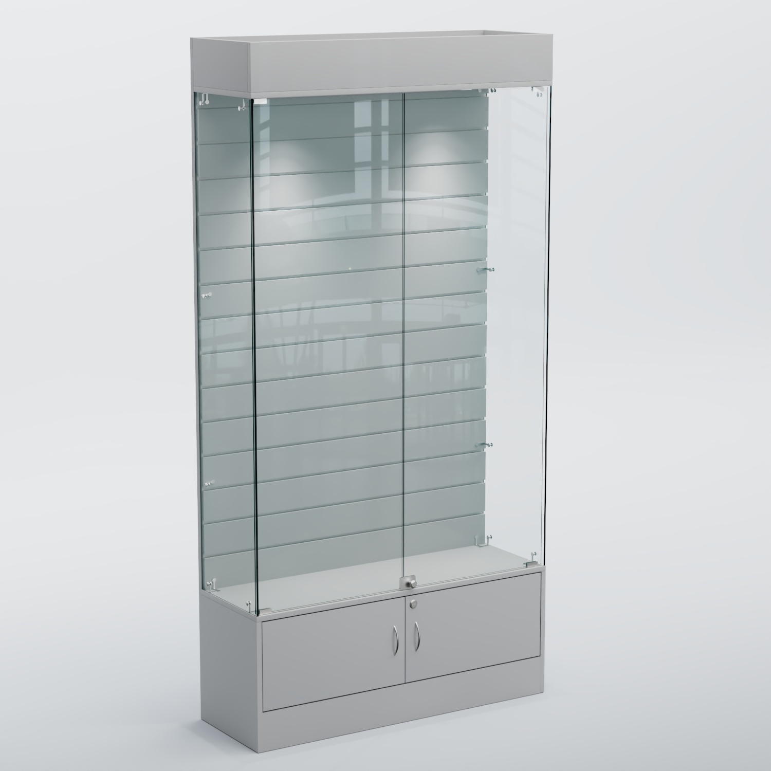Витрина СЕТЬ №3 с экономпанелью Серый
