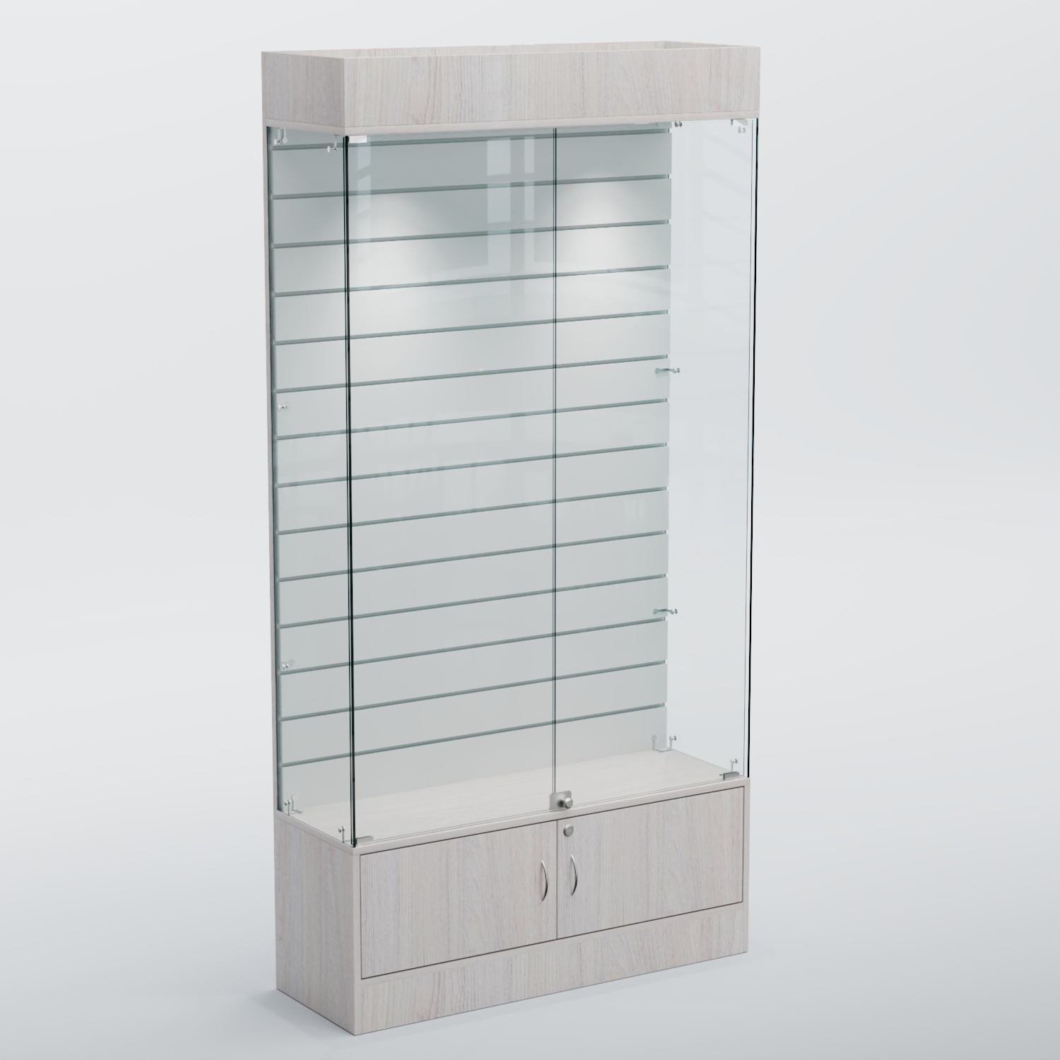 Витрина СЕТЬ №3 с экономпанелью Ясень Анкор светлый