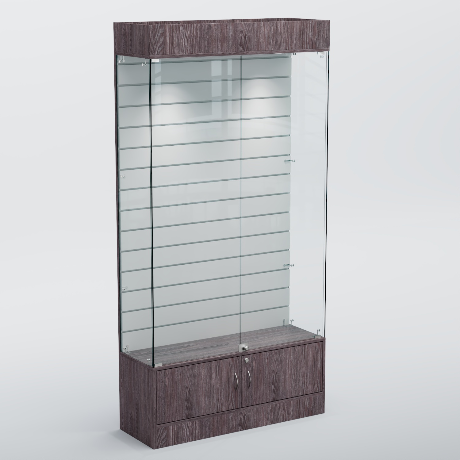 Витрина СЕТЬ №3 с экономпанелью Ясень Анкор темный