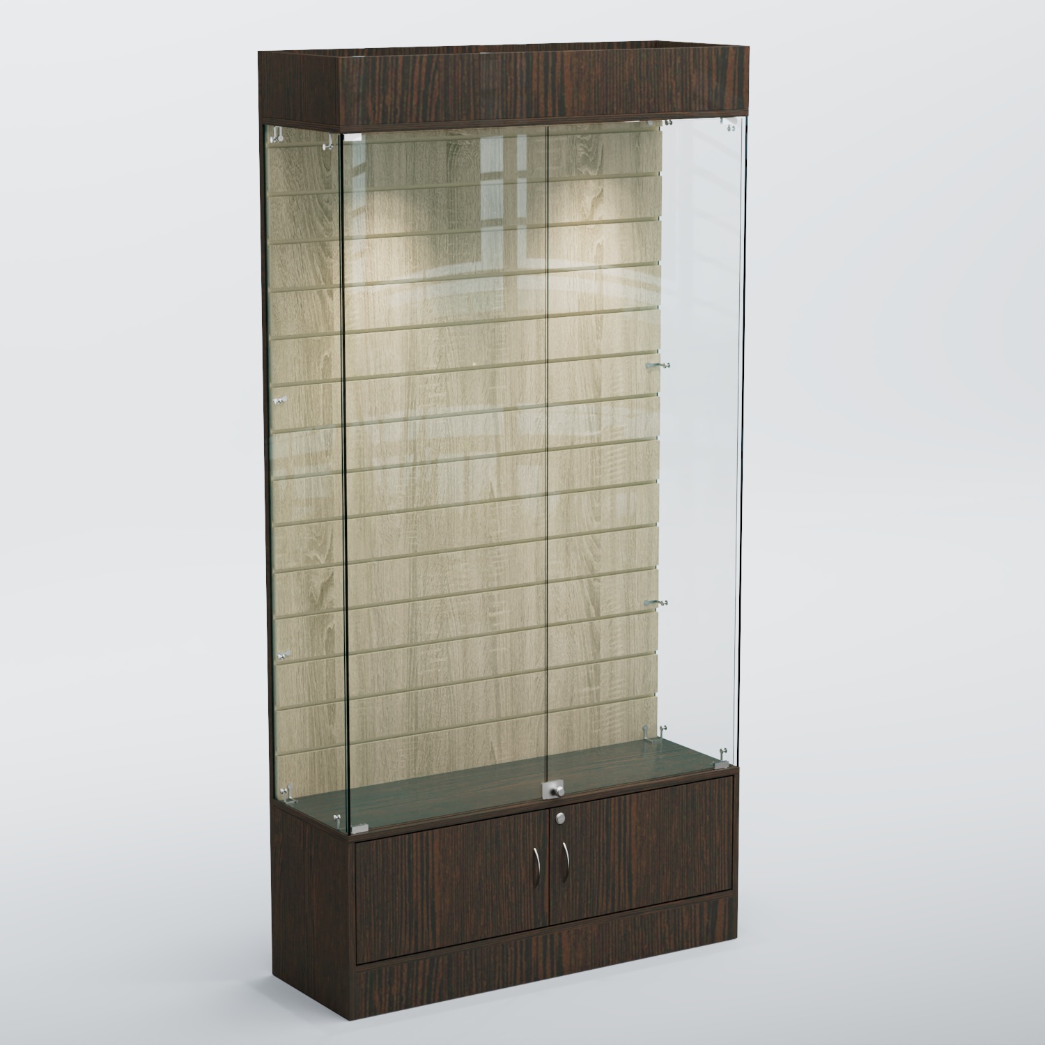 Витрина СЕТЬ №3 с экономпанелью Дуб Венге и Дуб Сонома