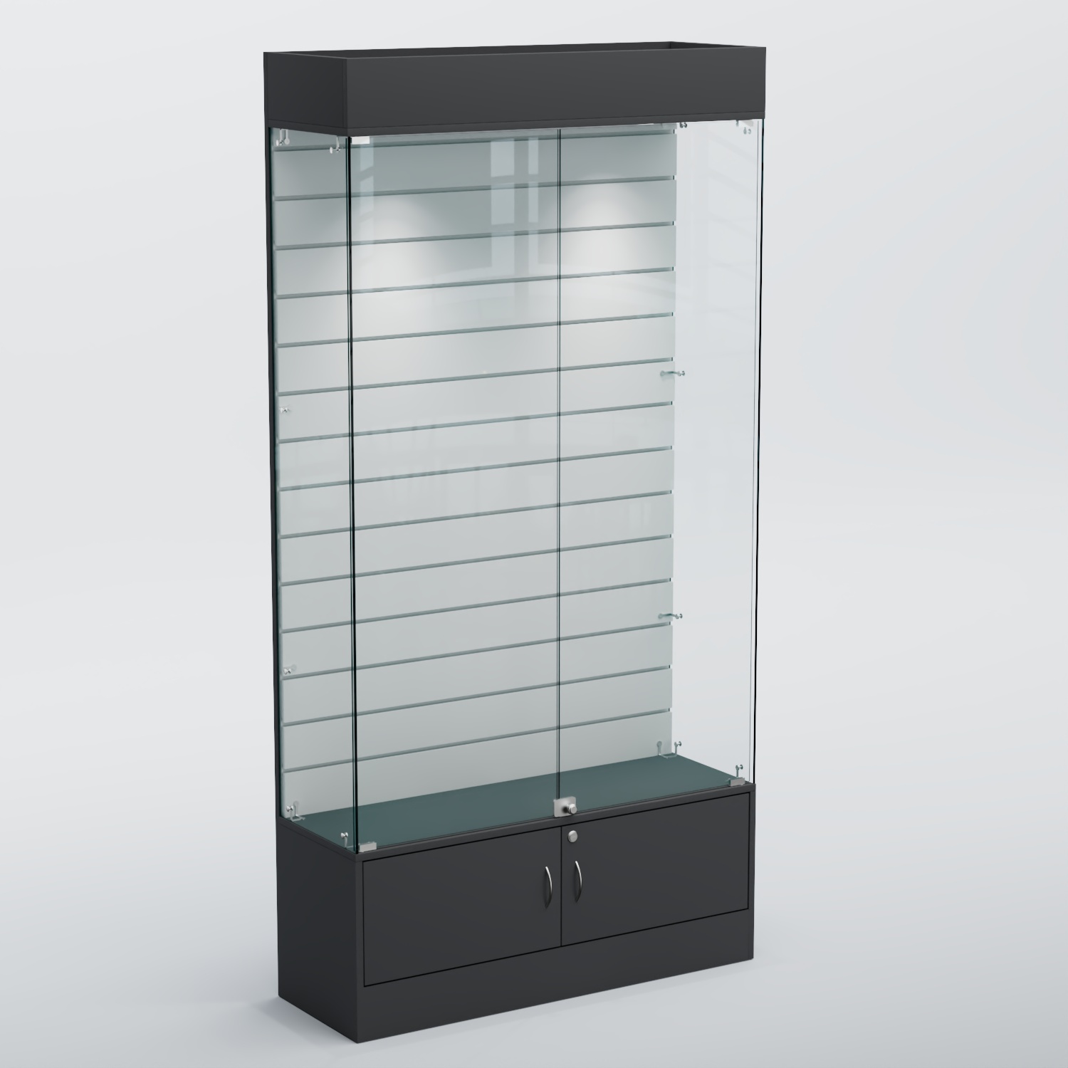 Витрина СЕТЬ №3 с экономпанелью Aнтрацит+Белый