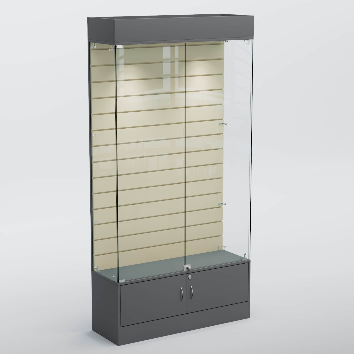 Витрина СЕТЬ №3 с экономпанелью Темно-серый + Крем Вайс