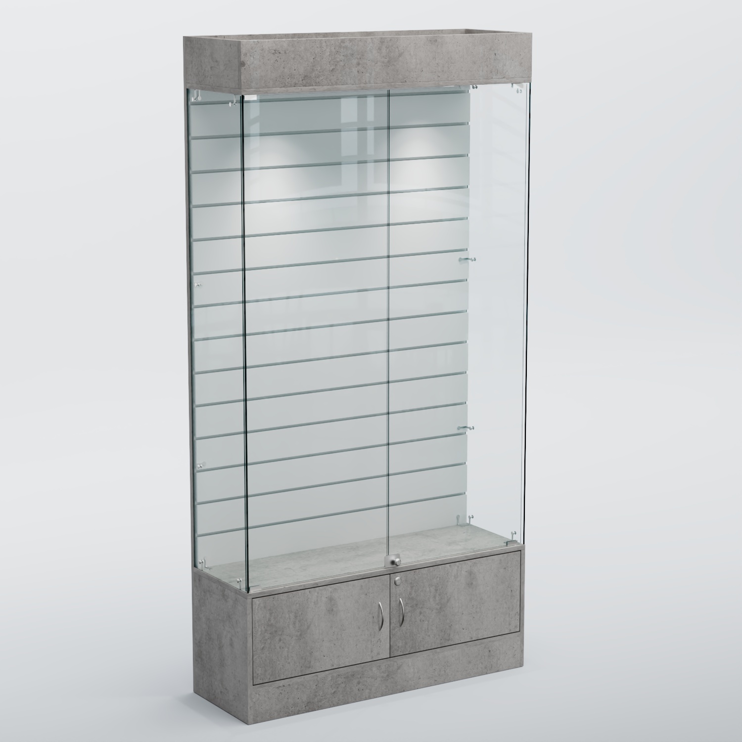 Витрина СЕТЬ №3 с экономпанелью Бетон Чикаго светло-серый F186 ST9