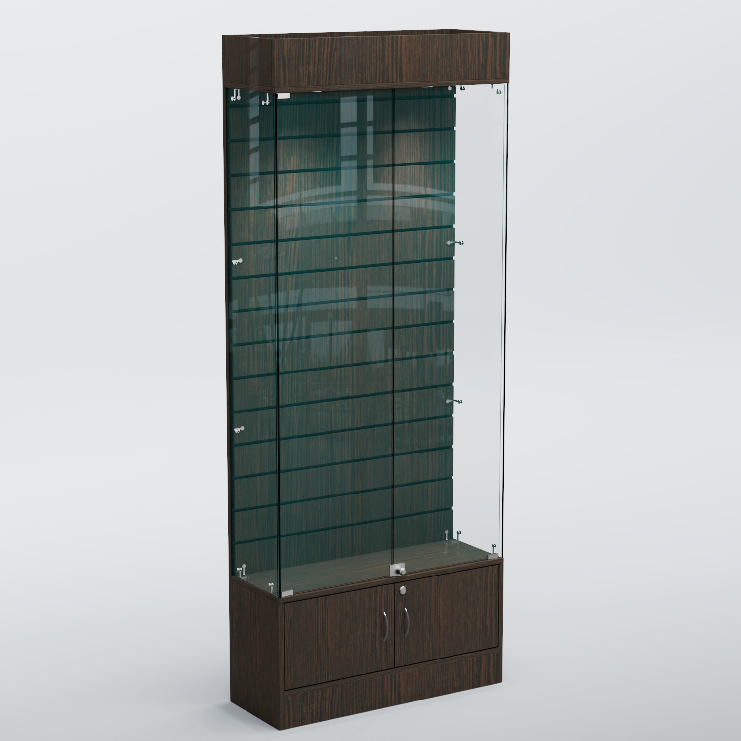 Витрина СЕТЬ №4 с экономпанелью Дуб Венге