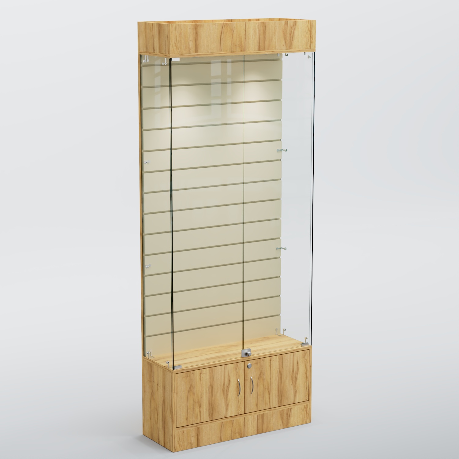 Витрина СЕТЬ №4 с экономпанелью Дуб Золотистый