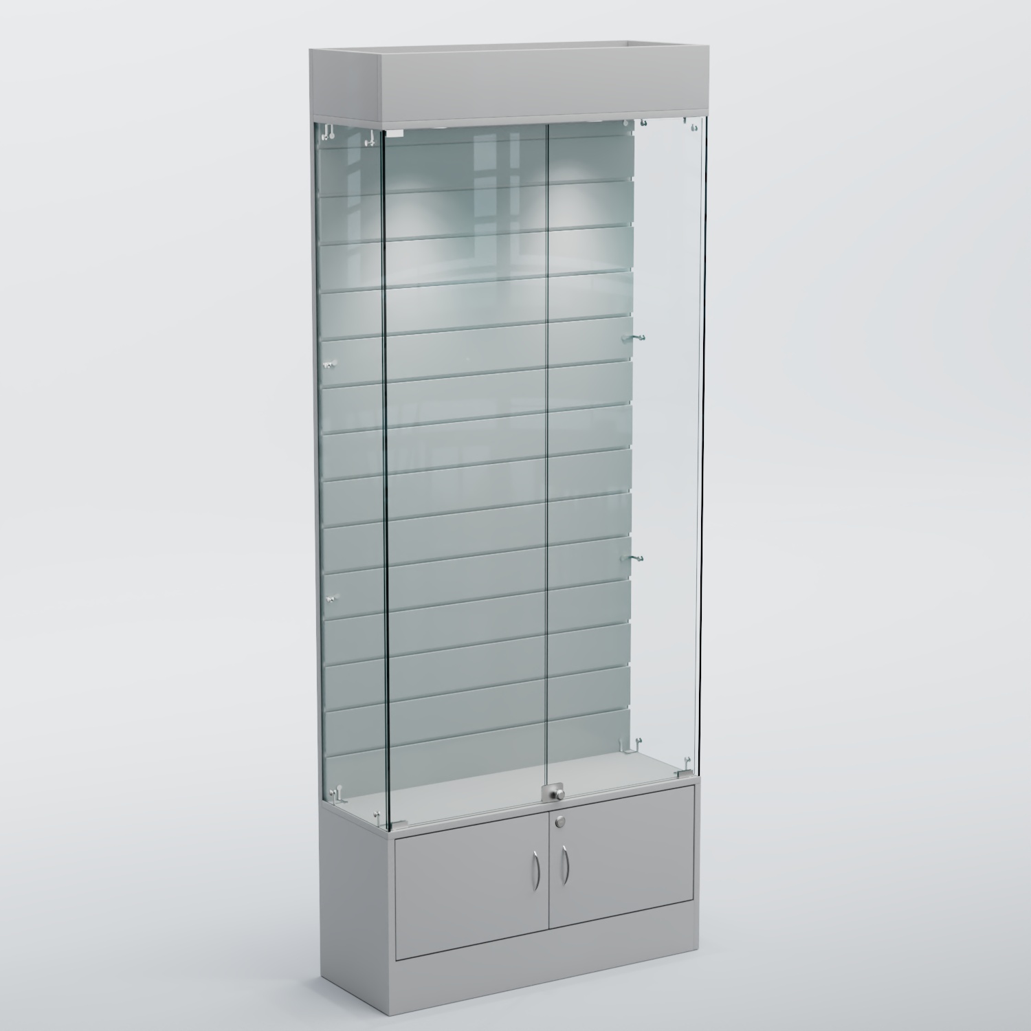 Витрина СЕТЬ №4 с экономпанелью Серый